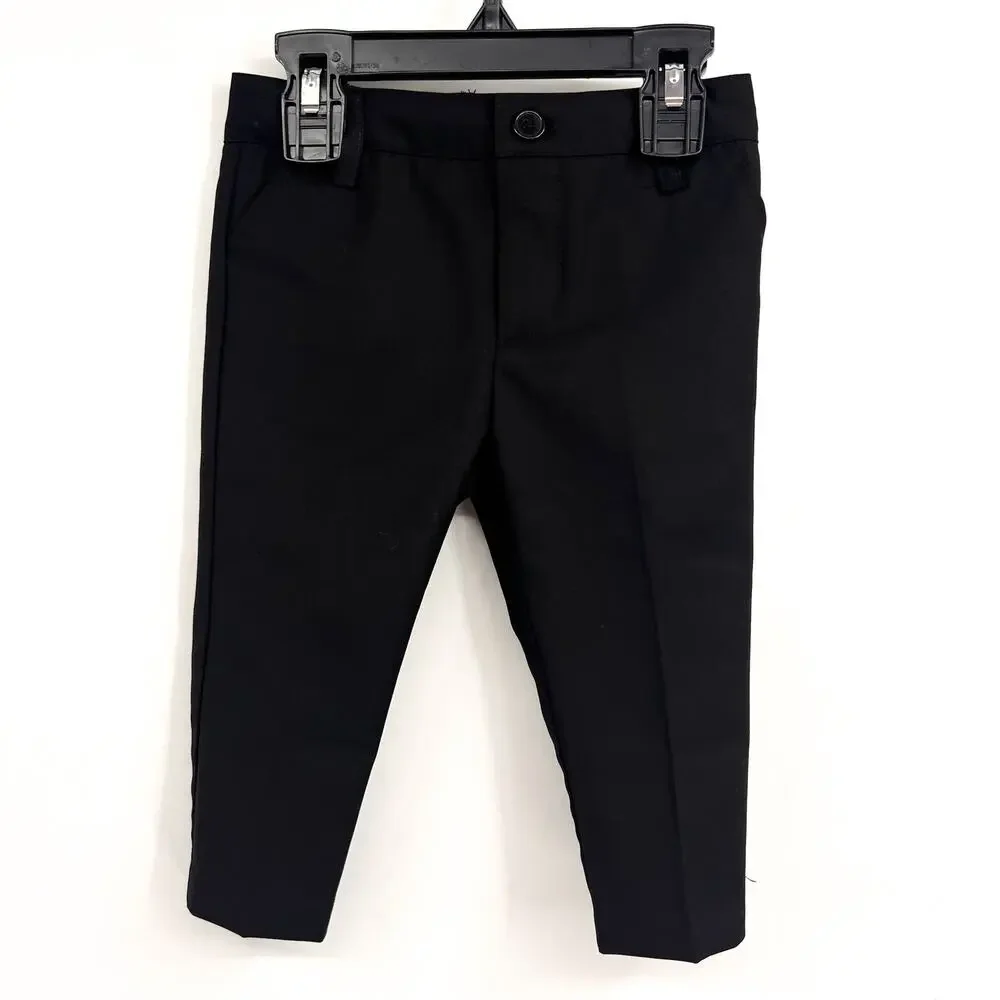 BARDOT Baby Boys Oscar Suit Pants 6-9 Months Jet Black Solid Straight Leg NWT